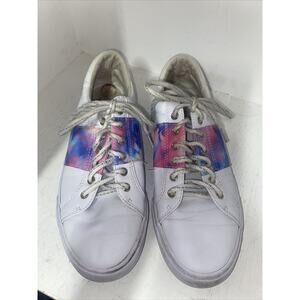 Women’s GUESS White & Multicolor Tie Dye Sneakers Sz 8